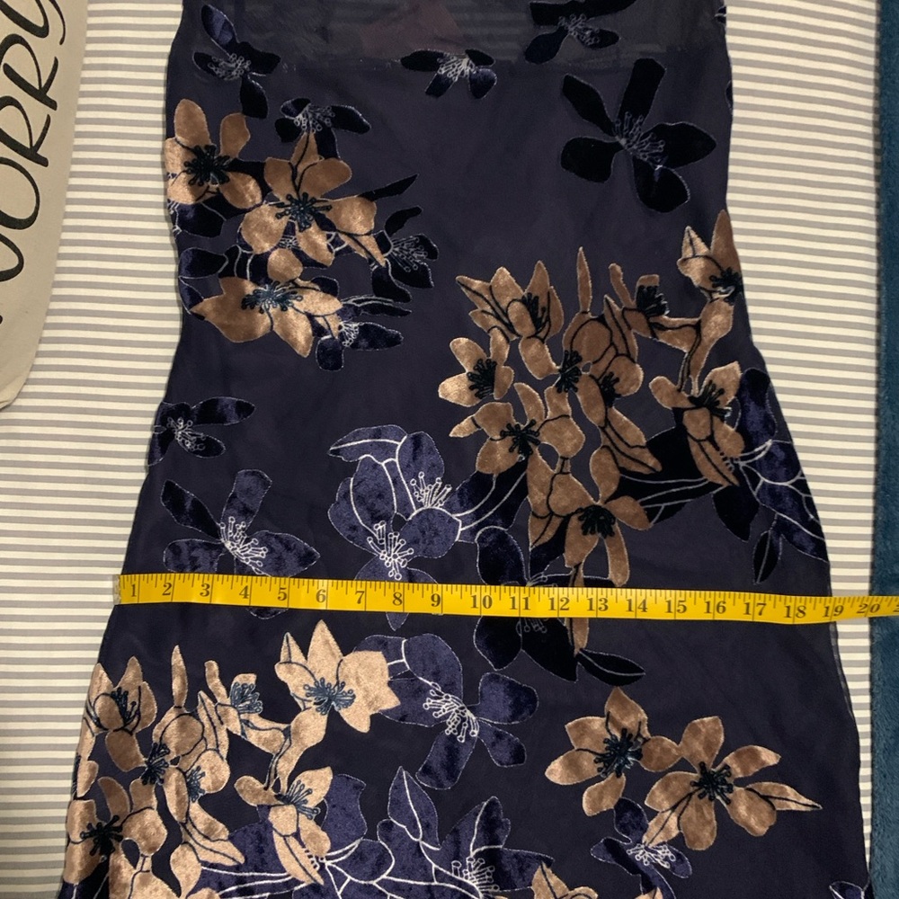 Hello Molly Ninety Kisses Blue Mocha Print Velvet Burnout Slip Mini Dress Size M - Picture 13 of 16